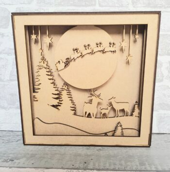 3mm mdf Shadow Box Frame Kit - Xmas Scene