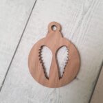 3mm OAK VENEER Pack of 5 cut out baubles (choose from designs)