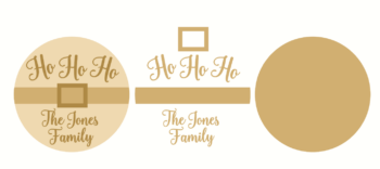 3mm layered Circle with Santa Belt and Buckle and name