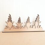 4mm OAK Veneer Layered Gnome Family on Plinth on Base