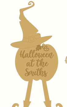 3mm Halloween at the Hanging Plaque with Hat and Legs (joined)