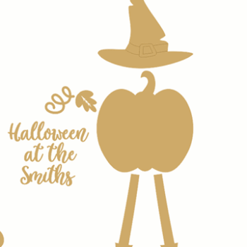 3mm Halloween at the Hanging Plaque with Hat and Legs (Separate pieces)