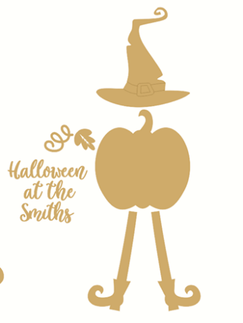 3mm Halloween at the Hanging Plaque with Hat and Legs (Separate pieces)