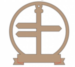 3mm mdf Signpost Bauble With Banner