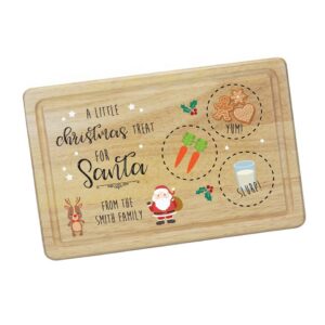 Printed Rectangular Treat Board - Santa & Rudolph