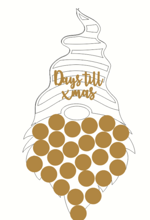 3mm mdf Gnome Advent Calendar with 24 separate counters to stick on (velcro dots not included)