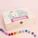 Personalised Rectangular Printed Christmas Eve Box - Llama Girl