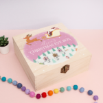 Personalised Square Printed Box Design - Sleigh Pink