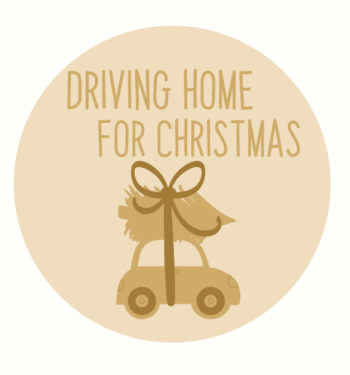 3mm mdf Layered Driving Home For Christmas Circle