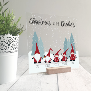 Printed IKEA Ribba or Sannahed Replacement Front Acrylic Christmas Scene - Gnomes