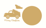 3mm mdf Merry Christmas Layered Circle with Truck and Tree