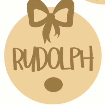 3mm mdf Layered Circle with Rudolph Nose and Bow