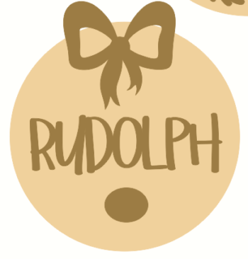 3mm mdf Layered Circle with Rudolph Nose and Bow