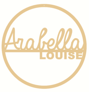 4mm Oak Veneer Double Line Name Hoop (Script Font)