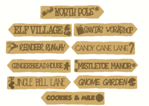 3mm mdf Christmas Signposts (choose from options)