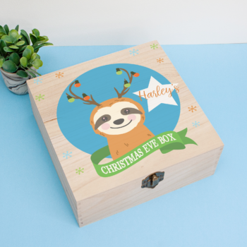 Personalised Square Printed Box Design - Sloth Boy