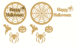 3mm mdf Happy Halloween Dream Catcher - with shapes