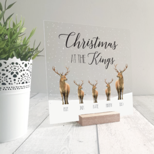 Printed IKEA Ribba or Sannahed Replacement Front Acrylic Christmas Scene - Stags