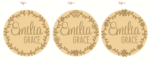 3mm mdf  Circular Plaque with Wreath and 2 names