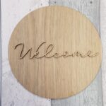 3mm mdf Circle Name with 1 Name – Signature Font