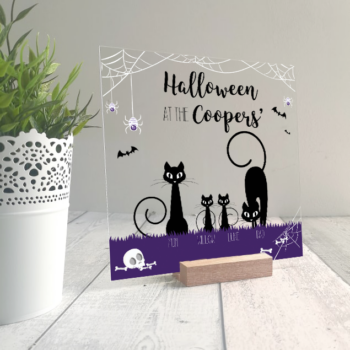 Printed IKEA Ribba or Sannahed Front Acrylic - Black Cats Design