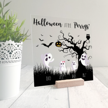Printed IKEA Ribba or Sannahed Replacement Front Acrylic - Tree and Ghosts Design