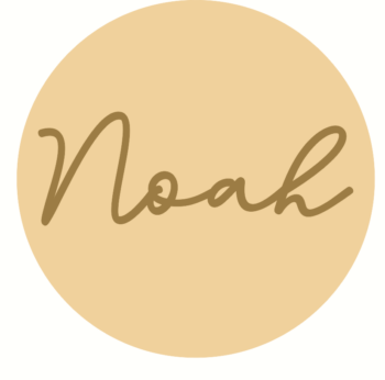 3mm mdf Circle Name with 1 Name - Signature Font