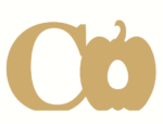 18mm mdf Georgia Font Letter with Pumpkin Shape
