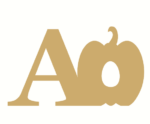 18mm mdf Georgia Font Letter with Pumpkin Shape