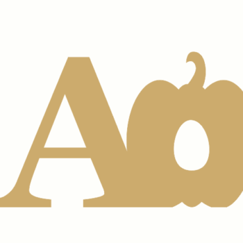 18mm mdf Georgia Font Letter with Pumpkin Shape