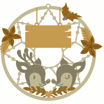 3mm mdf Layered Deer Couple Dream Catcher