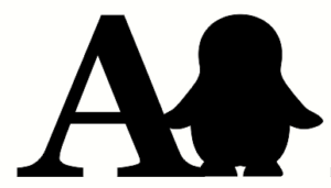 18mm mdf Georgia Font Letter with Engraved Penguin Shape