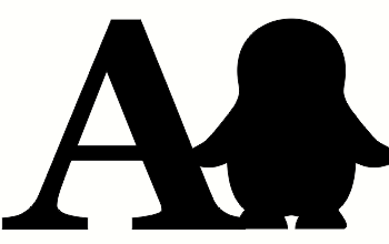 18mm mdf Georgia Font Letter with Engraved Penguin Shape