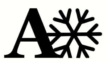 18mm mdf Georgia Font Letter with Snowflake Shape