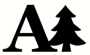18mm mdf Georgia Font Letter with Tree Shape
