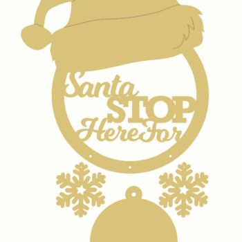 3mm mdf Personalised Santa Stop Here Santa Hat Dream Catcher