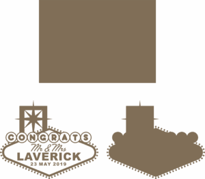 3mm mdf Personalised Vegas Sign with Backboard