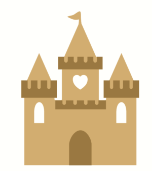 18MM & 3MM MDF - 3D Princess Castle with 3mm layered turrets and door