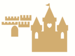 18MM & 3MM MDF – 3D Princess Castle with 3mm layered turrets and door