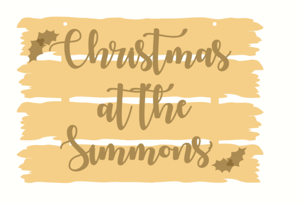 3mm Driftwood Christmas At The Sign with holly