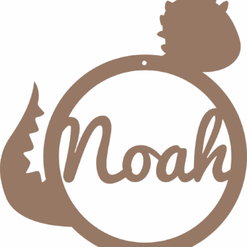 3mm mdf Personalised Dinosaur Bauble or Hoop Design