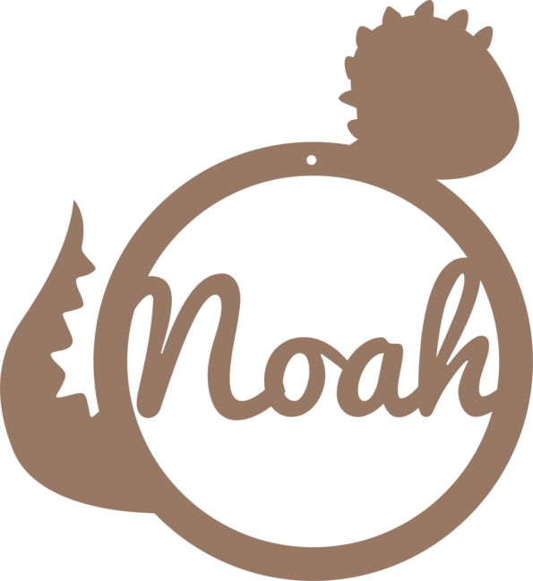 3mm mdf Personalised Dinosaur Bauble or Hoop Design