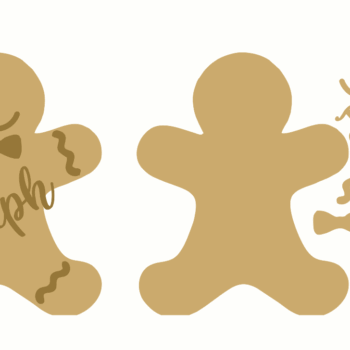 18mm Freestanding Gingerbread Boy with stick on name and detail