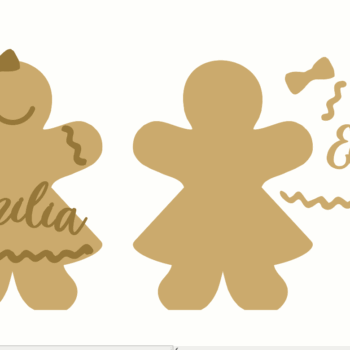 18mm Freestanding Gingerbread Girl with stick on name and detail