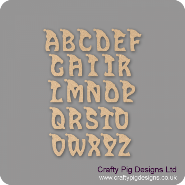 3mm Santa Letters With Hat (Hobo font)
