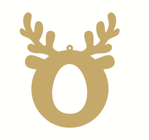 3mm mdf Antler Circle Kinder Egg Holder Bauble