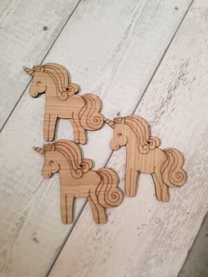 3mm mdf or OAK Unicorn (Pack of 5) (100mm)