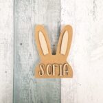 18mm Bunny Head with stick on ear parts and optional name