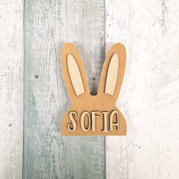 18mm Bunny Head with stick on ear parts and optional name