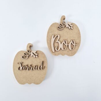 18mm Pumpkin with leaf and vine with name